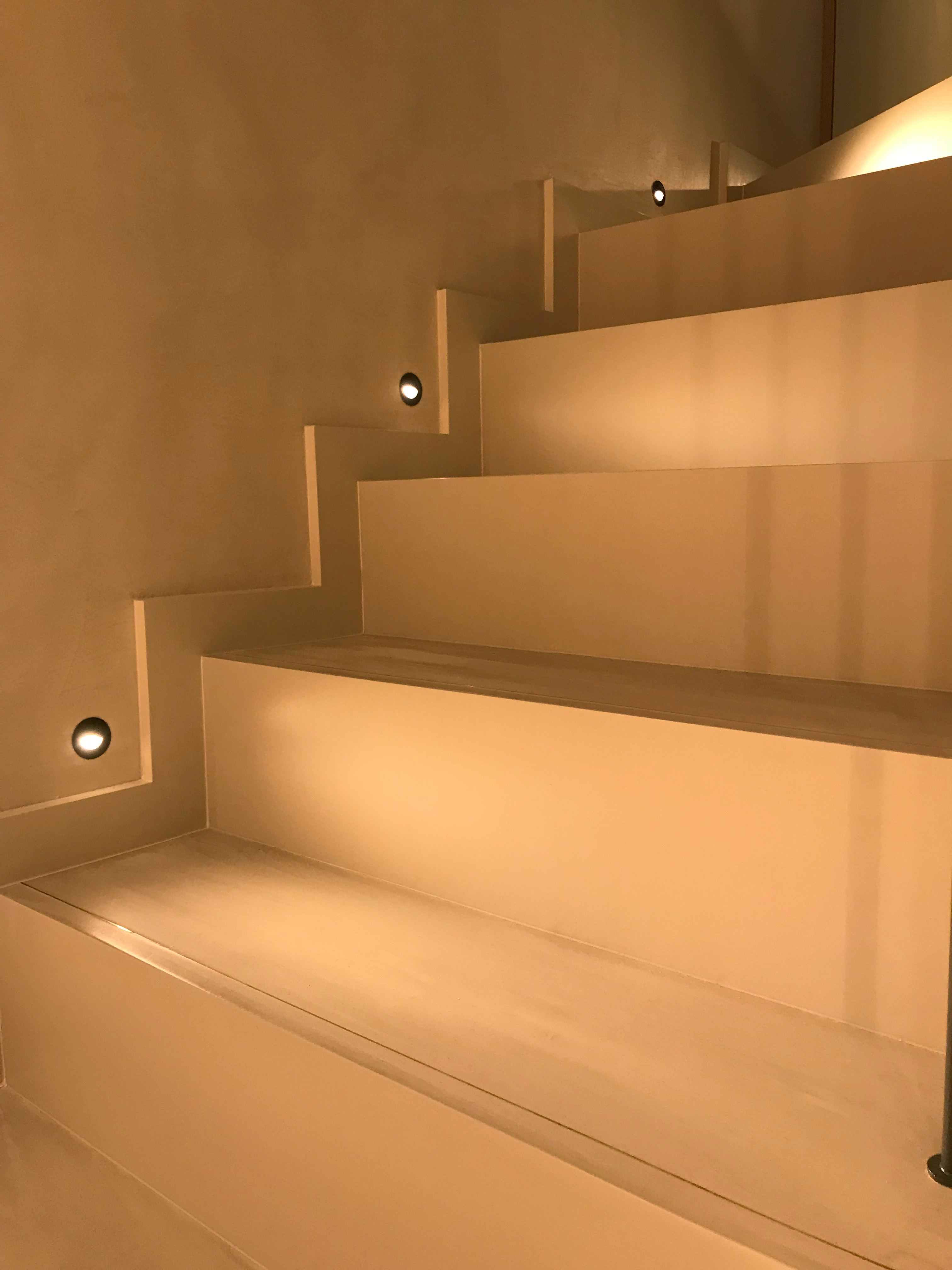 Resin stairs in a neutral tone