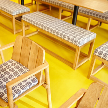 Yellow anti-slip resin flooring in a bakery