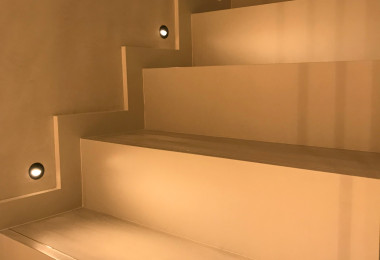 Resin stairs in a neutral tone