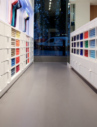 grey resin retail flooring