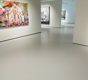 Museum pale grey resin floor